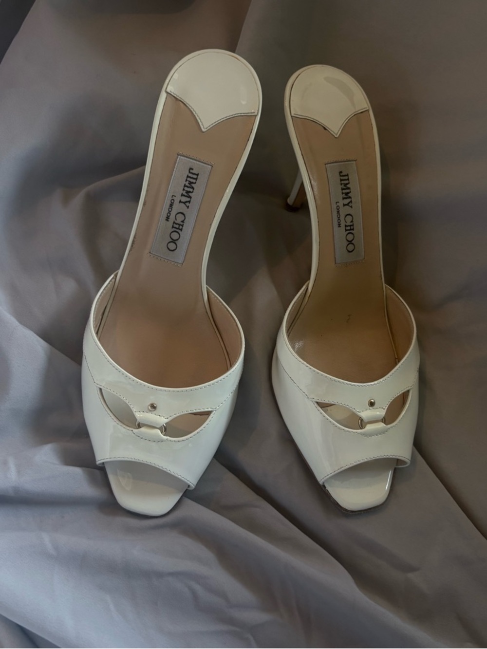 Vintage Jimmy Choo White Patent Leather